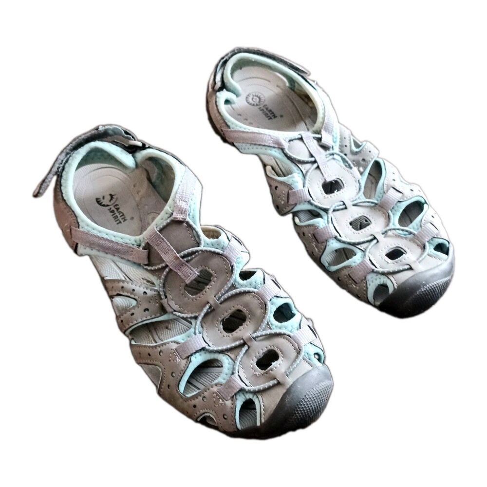 Earth Spirit Midway Gray/aqua Outdoor Hiking Sandals Women's Size 11
